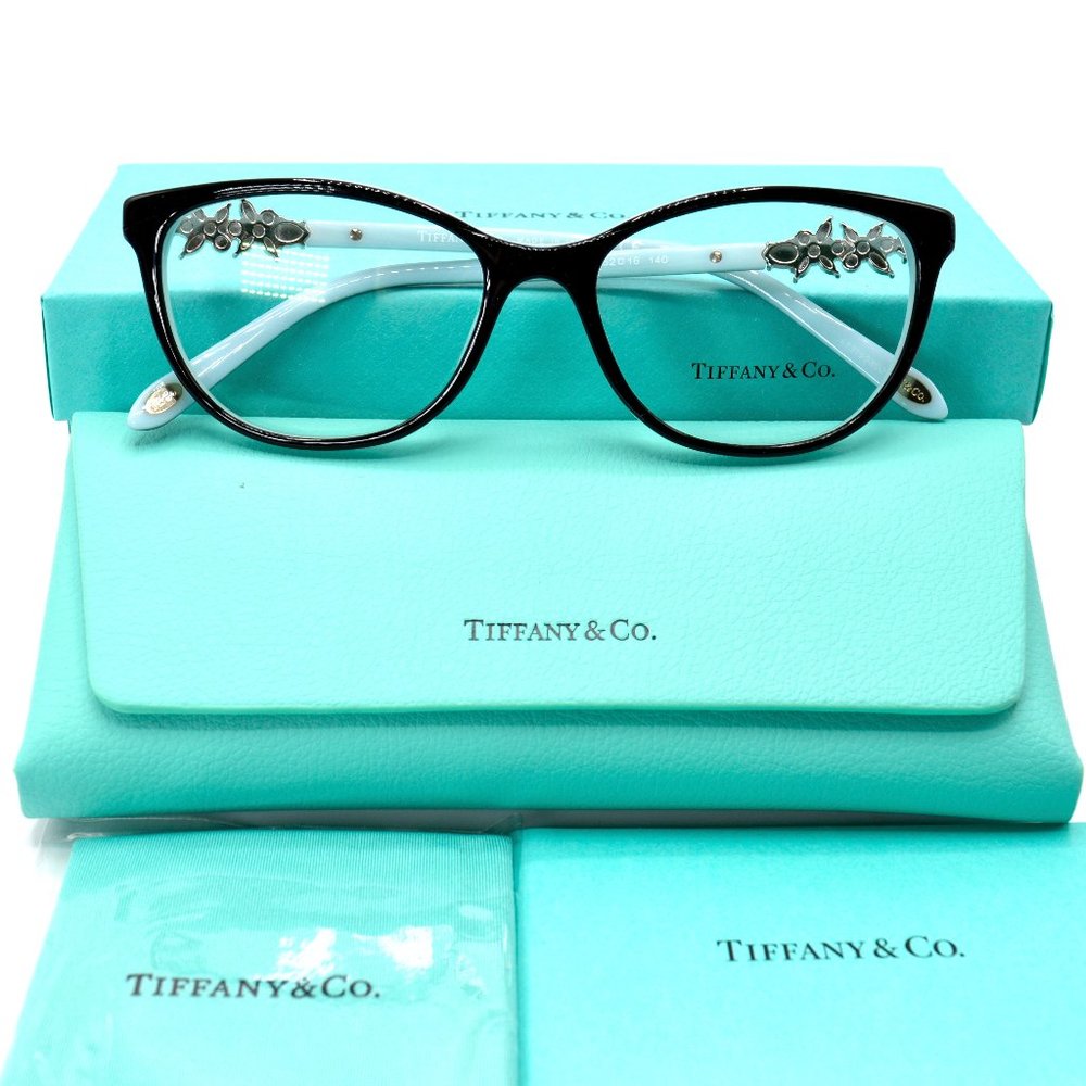 NEW TIFFANY&CO TF2144 8055 BLACK BLUE EYEGLASSES FRAME - Picture 1 of 8